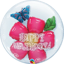 Qualatex 24" Happy Birthday Flower Bubble Balloons