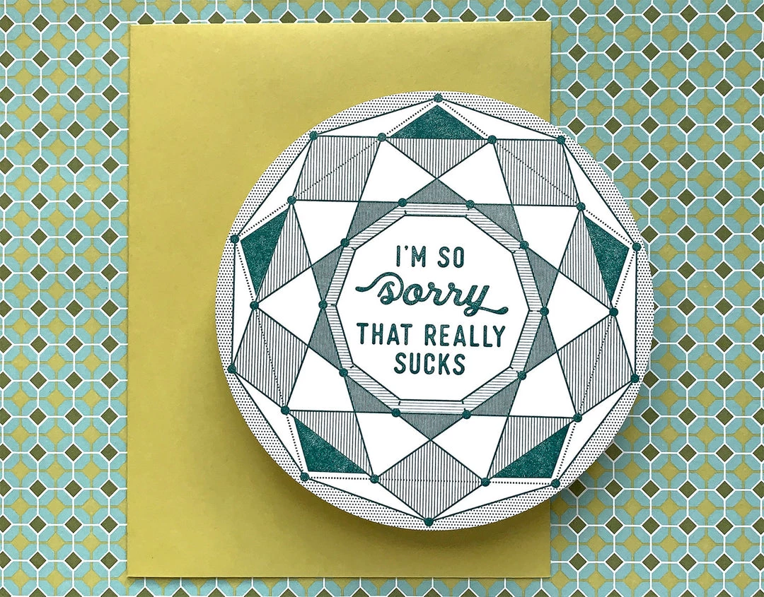 Blackbird Letterpress Sorry That Sucks Circle Card 4 Blackbird Letterpress Sorry That Sucks Circle Card
