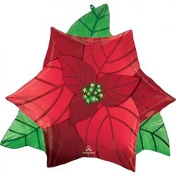 Anagram 26" Satin Infused Poinsettia Balloons